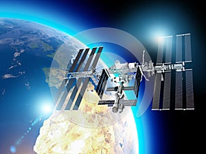 The International Space Station ISS is a space station, or a habitable artificial satellite, in low Earth orbit. Satellite view