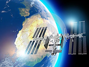 The International Space Station ISS is a space station, or a habitable artificial satellite, in low Earth orbit. Satellite view