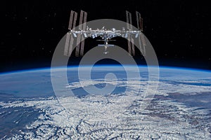 International space station on orbit of Earth