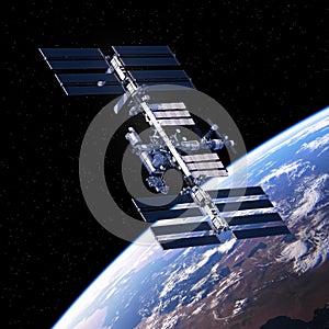 International Space Station Orbiting Planet Earth