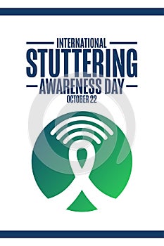 International Stuttering Awareness Day. October 22. Holiday concept. Template for background, banner, card, poster with