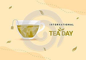 International tea day background celebrated on december 15