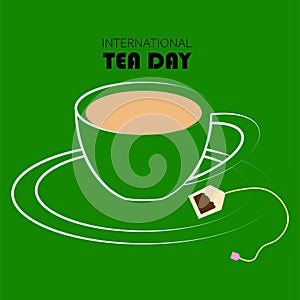 International Tea Day with Cup and Pot observed on 21 May