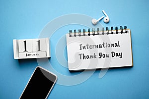 International Thank You Day of winter month calendar january