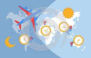 International time map vector concept