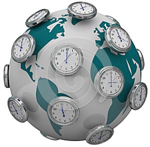 International Time Zones Clocks Around World Global Travel