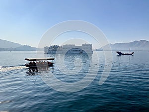 International tourists attraction. Lake palace Uadaipur, Rajasthan, India