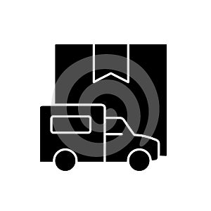 International truckload shipping client service black glyph icon