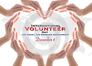 International volunteer day for social and economic development December 5 concept