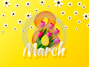 International women day 8 March, cover banner design. Vector