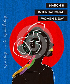 International Women Day abctract silhouette woman poster illustration