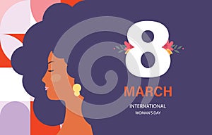 International women day with geometric shape use for horizontal banner design