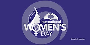 International Women\'s Day concept poster. 2024 Women\'s Day campaign theme- #InspireInclusion