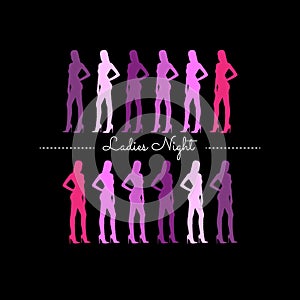 International women`s day creative concept, ladies night invitation