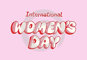 International Women\'s Day graffiti with emoji. Red and pink