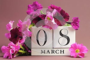 International Women's Day, March 8, calendar