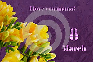 International Women`s Day and Mother`s Day greeting card