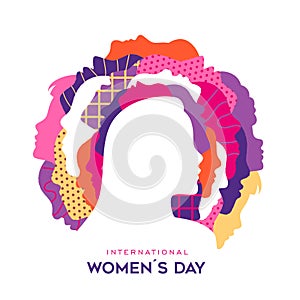 International Women\'s Day profile woman card design