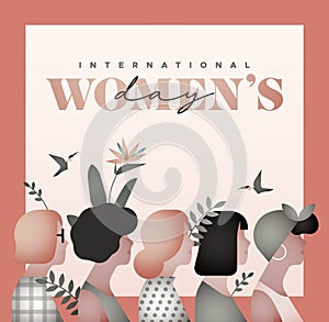 International Women\'s Day profile women group card