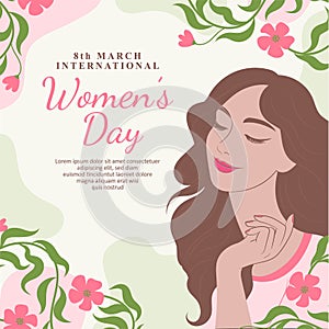 International women\'s day social media post template