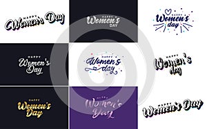 International Women\'s Day vector hand written typography background