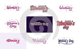 International Women\'s Day vector hand written typography background