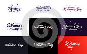 International Women\'s Day vector hand-written typography background