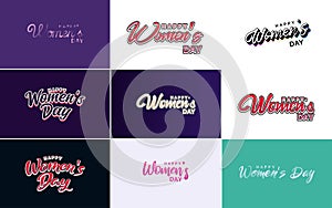 International Women\'s Day vector hand-written typography background