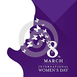 International women`s day with White face women lady photo