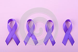 International Womens Day Purple Ribbon Symbol