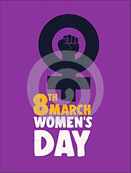 International Womens Day 8th march feminist poster photo