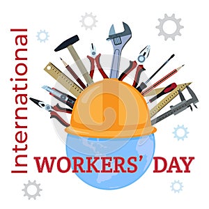 International Workers Day banner, sign, vector illustration.