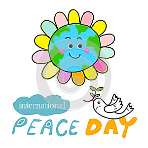 International world peace day cartoon vector
