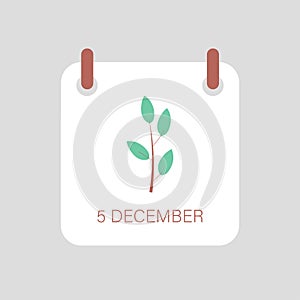 International World Soil Day. Calendar image with youg plant