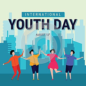 International youth day flat design