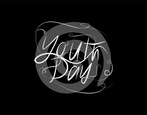 International Youth Day Lettering Text on vector illustration