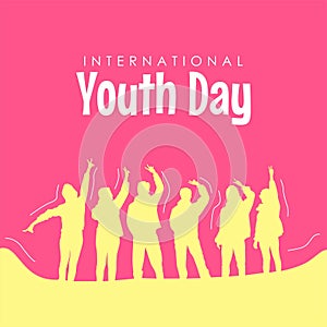 international youth day poster template flat design