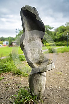 Internationale sculpture event at the Trois Berets park Saint Jean Port Joli