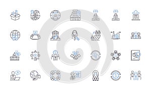 Internationalization line icons collection. Globalization, Multilingualism, Cultural diversity, Localization photo