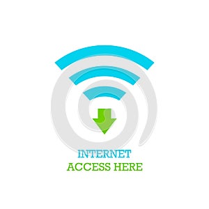 Internet access vector icon