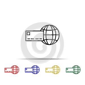 internet acquiring multi color style icon. Simple thin line, outline vector of web icons for ui and ux, website or mobile
