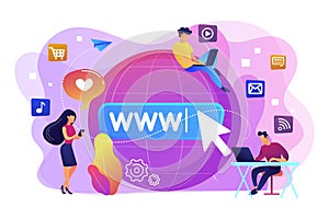 Internet addiction concept vector illustration