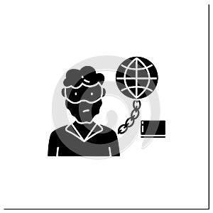 Internet addition glyph icon
