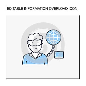 Internet addition line icon