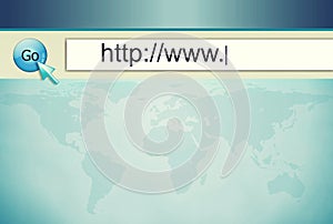 Internet address, computer screen