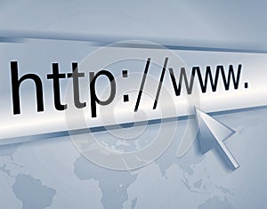 Internet address, computer screen