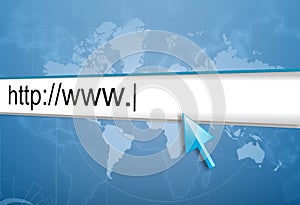 Internet address, computer screen