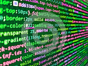 Internet app development and design. Website programming code. Software development. Information technology website coding