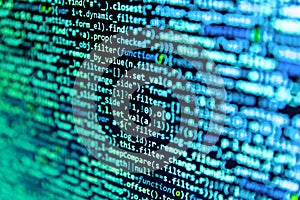 Internet app development and design. WWW software development. Closeup developing programming and coding technologies. Abstract
