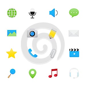 Internet Application and Social Media Icons.